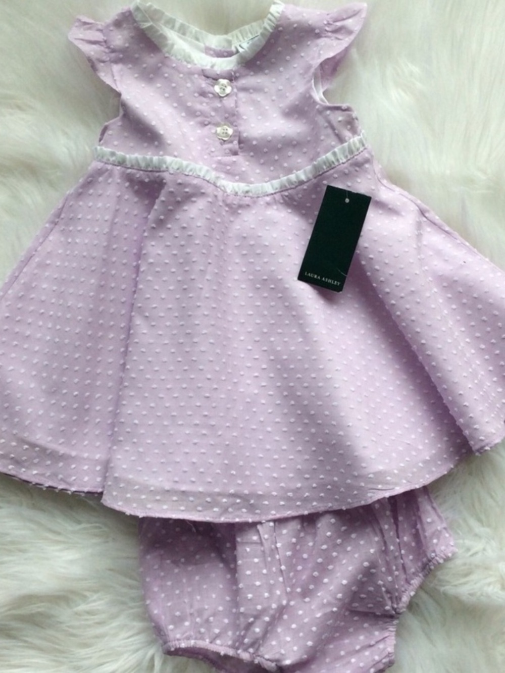 NWT Laura Ashley Lilac Dot Dress